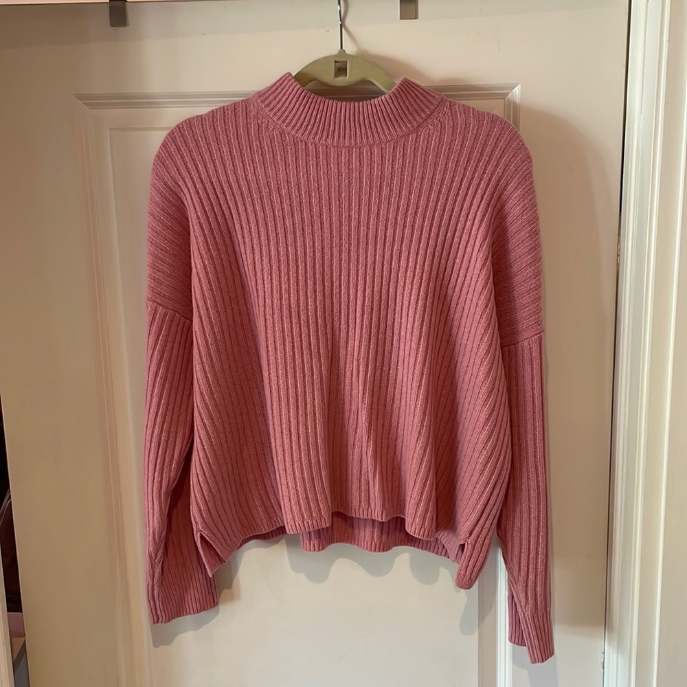 Madewell Cashmere Pink Mock Neck Pullover Sweater 💖